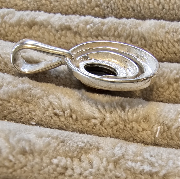 Lia Sophia Sterling Silver Slide with Amber Color Stone - Picture 3 of 4